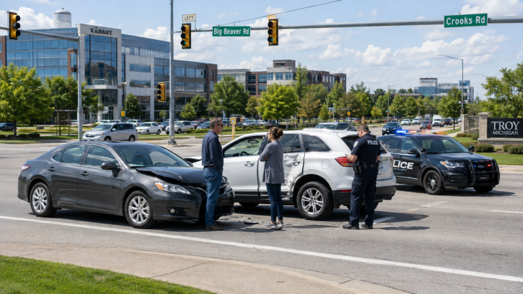 Troy car accident lawyer for crashes in Troy Michigan