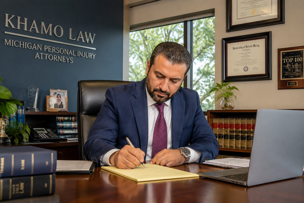 Troy brain injury attorney consulting with a client about a traumatic brain injury case