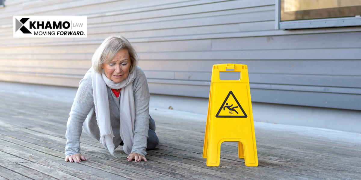 older lady slipped and fell